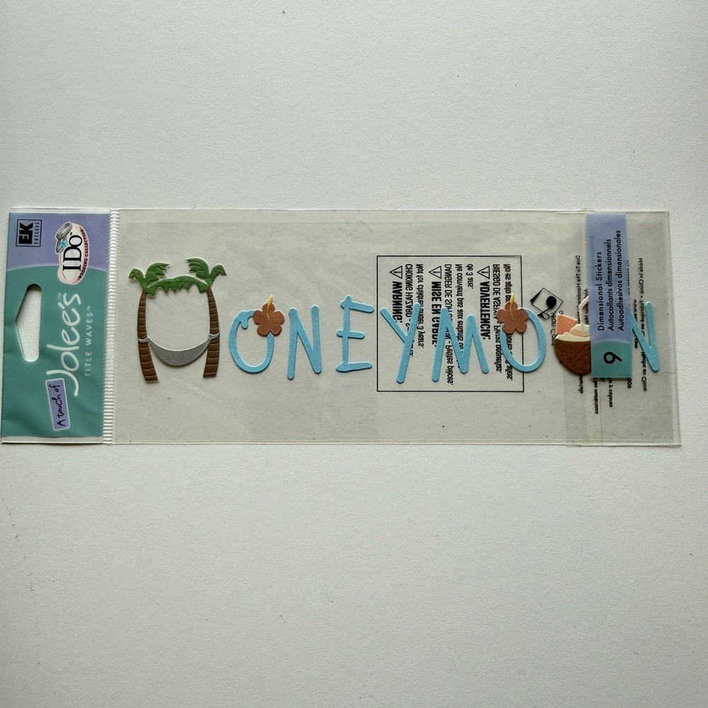 EK Success Jolee's Title Waves Honeymoon Dimensional Stickers Tropical 9pc NEW